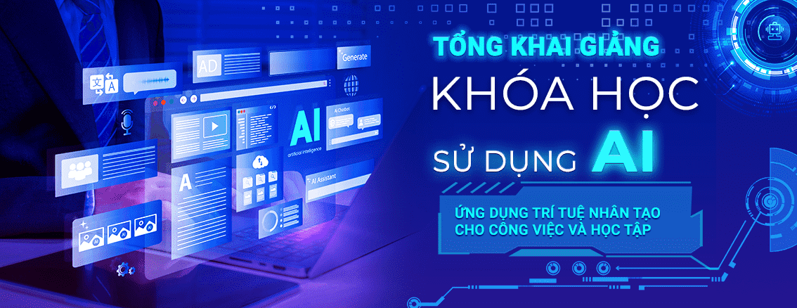 khóa học sử dụng trí tuệ nhân tạo AI cho người mới bắt đầu