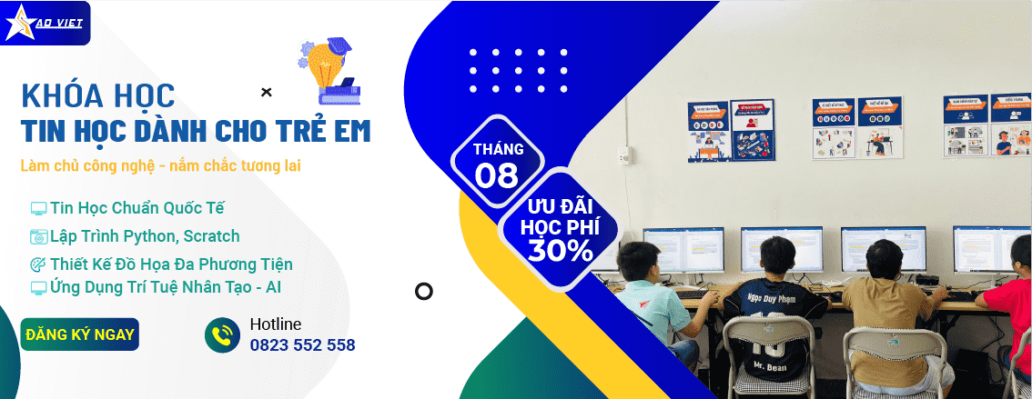 khóa học tin học trẻ em ic3, mos, lập trình, python