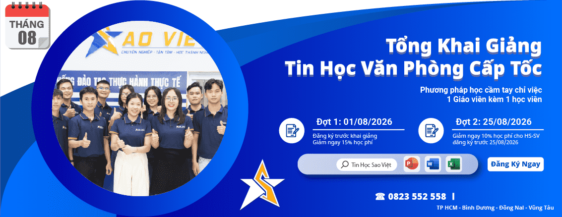khóa học tin học văn phòng