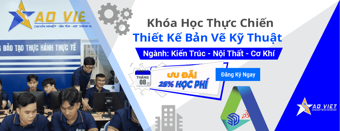 khóa học vẽ kỹ thuật AutoCad, SketchUP, solidworks, 2D, 3D.