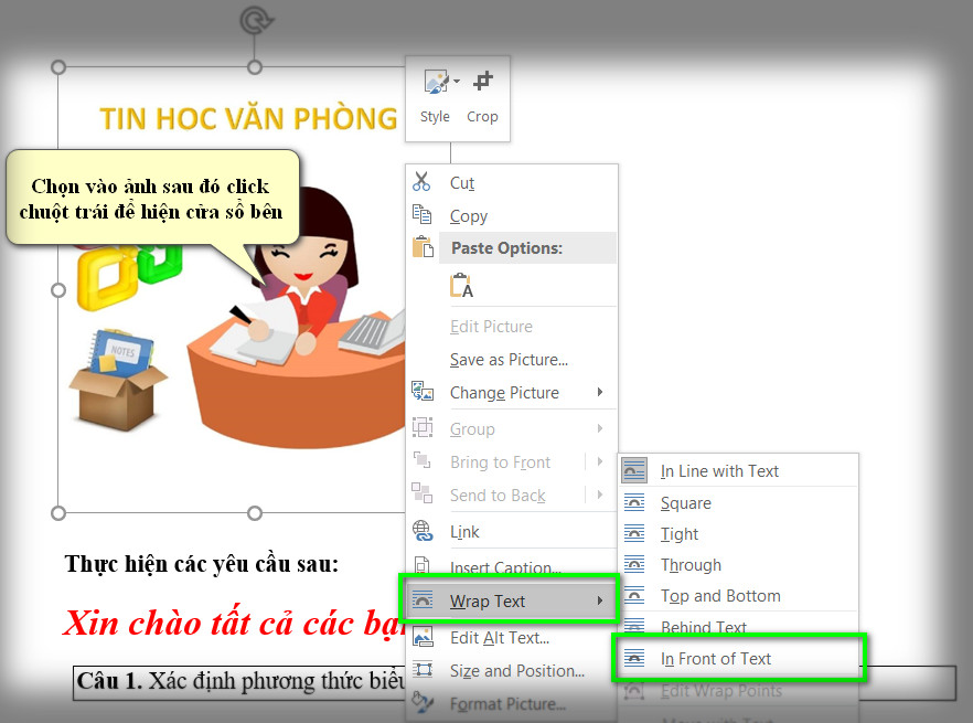 hình trước chữ