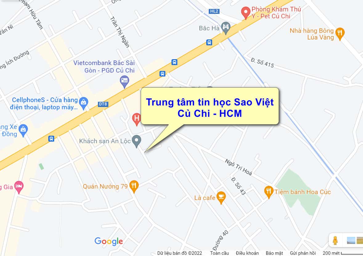 bản đồ địa chỉ trung tâm tin học ở Củ Chi