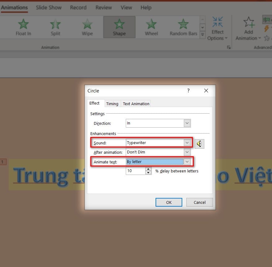 hình cài đặt hộp thoại circle