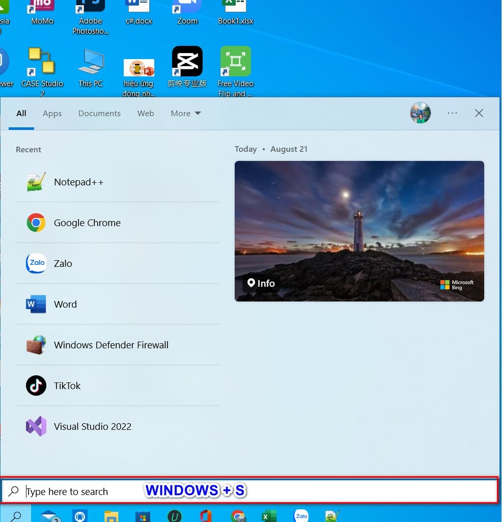 hình ảnh nhấn windows s