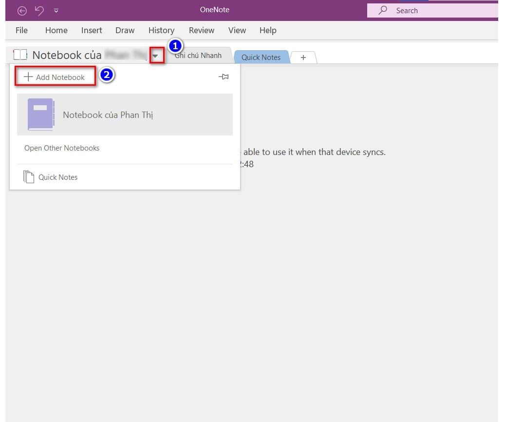 hình chọn add notebook