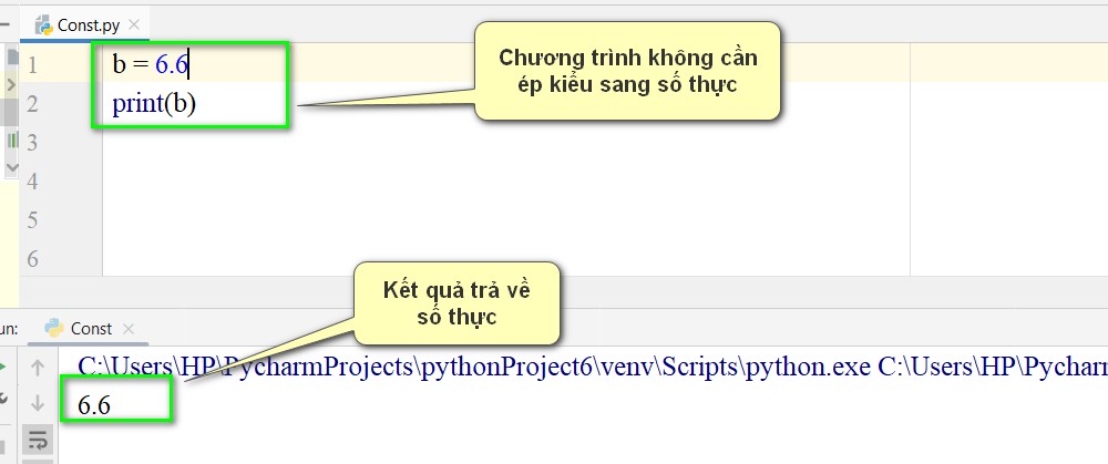 chương trình ép kiểu sang số thực