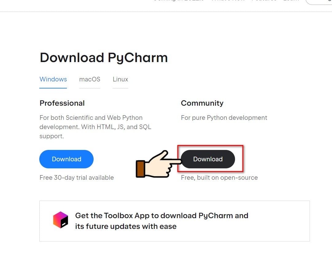hình ảnh nhấn chọn mục download