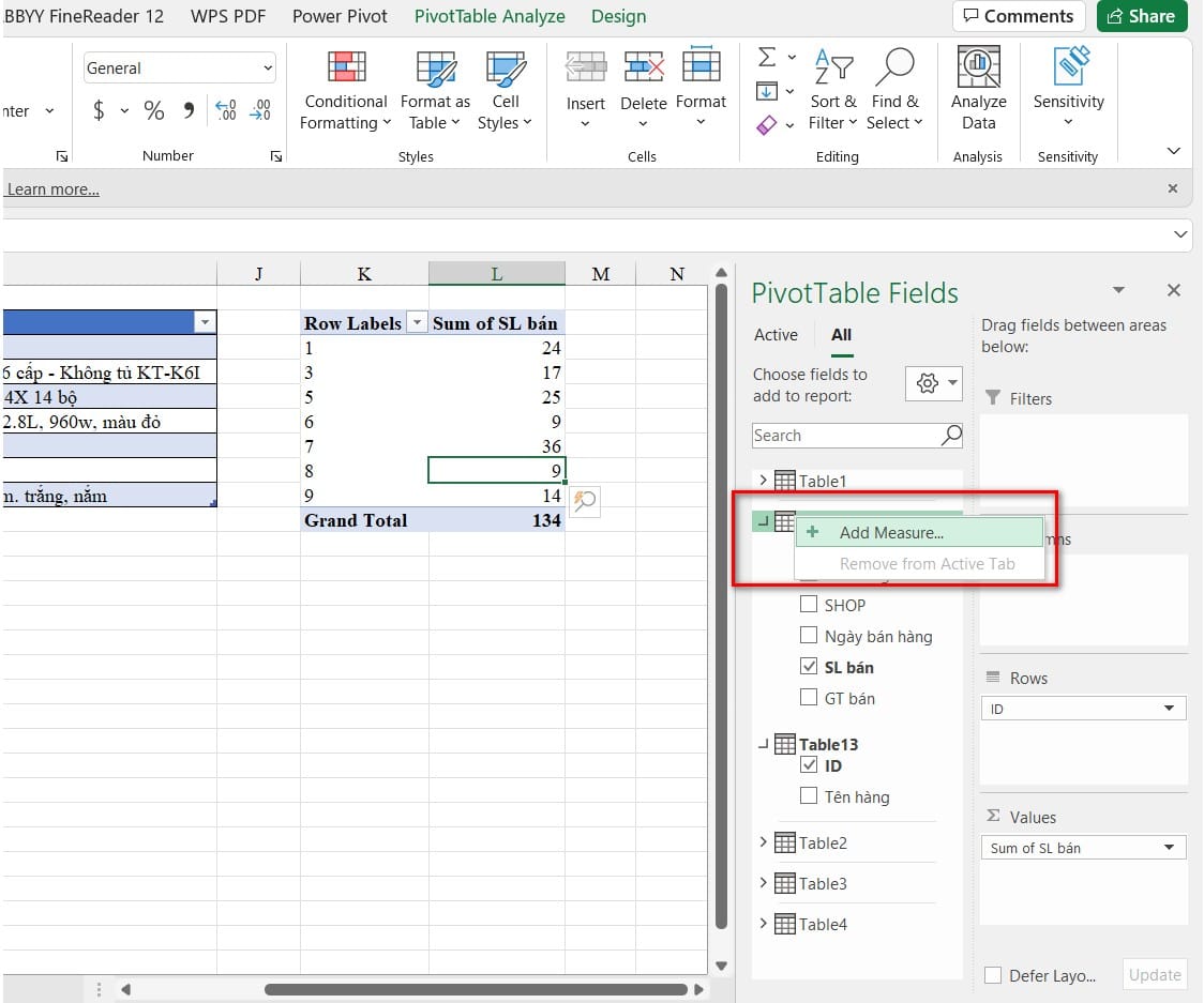 hình chọn add measure