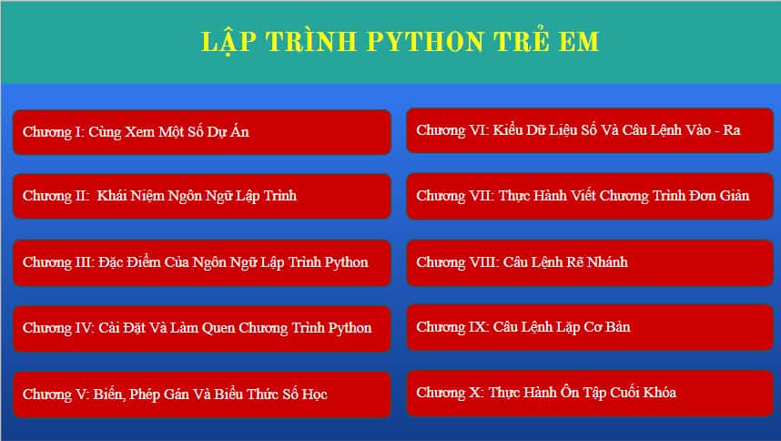 Khóa Học Lập Trình Python Dành Cho Trẻ Em