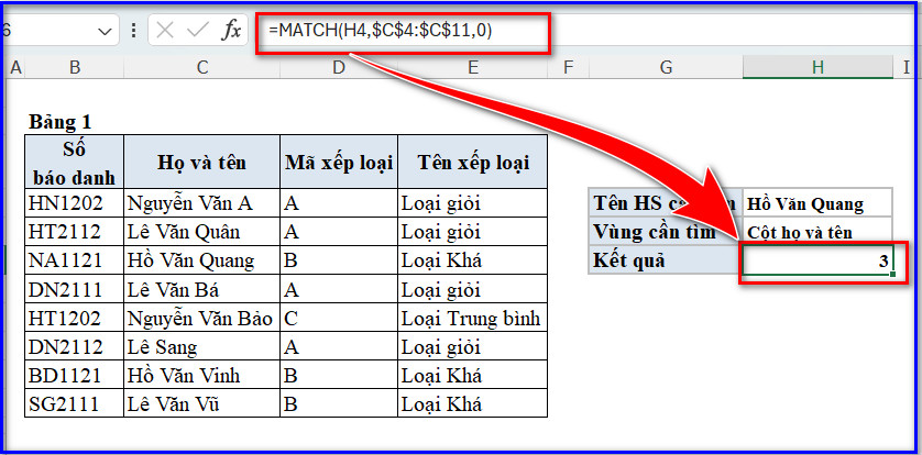 Hàm Match