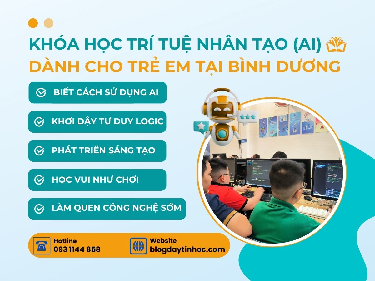 Khóa học trí tuệ nhân tạo (AI) dành cho trẻ em ở Bình Dương