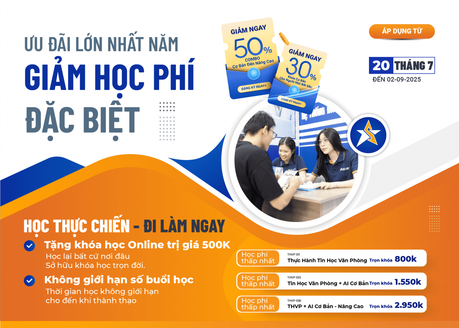 Ưu đãi khai giảng khóa học tin học văn phòng và ứng dụng AI ở Thủ Đức