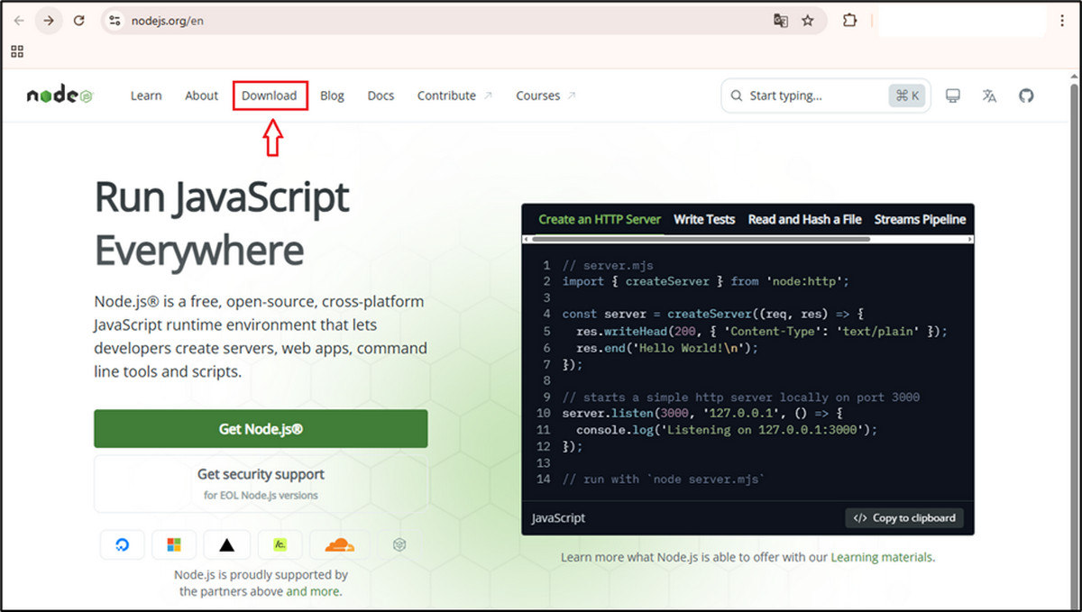 Cài đặt NodeJS