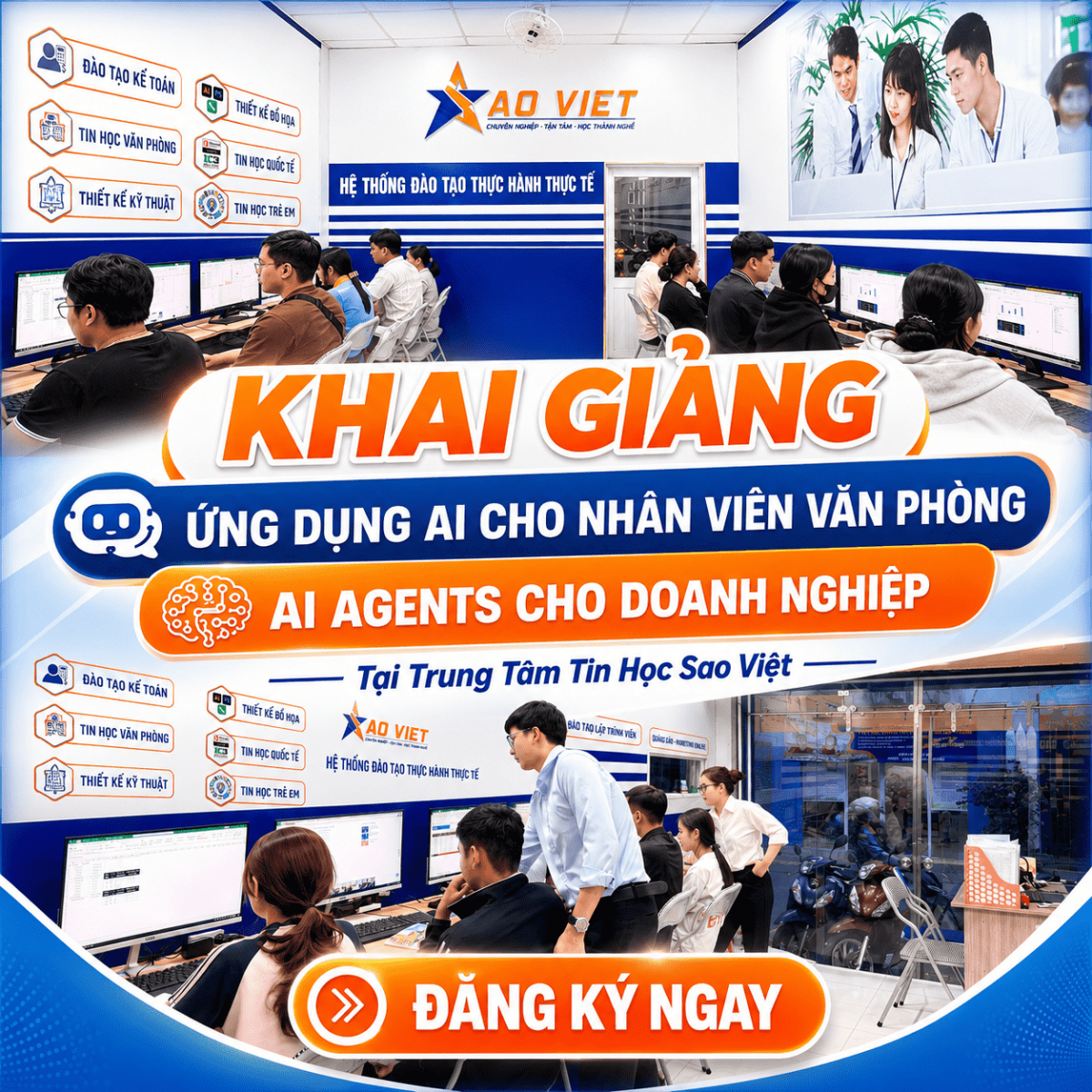 Khai giảng cho khóa học Ứng Dụng AI Cho Nhân Viên Văn Phòng và AI Agents cho doanh nghiệp