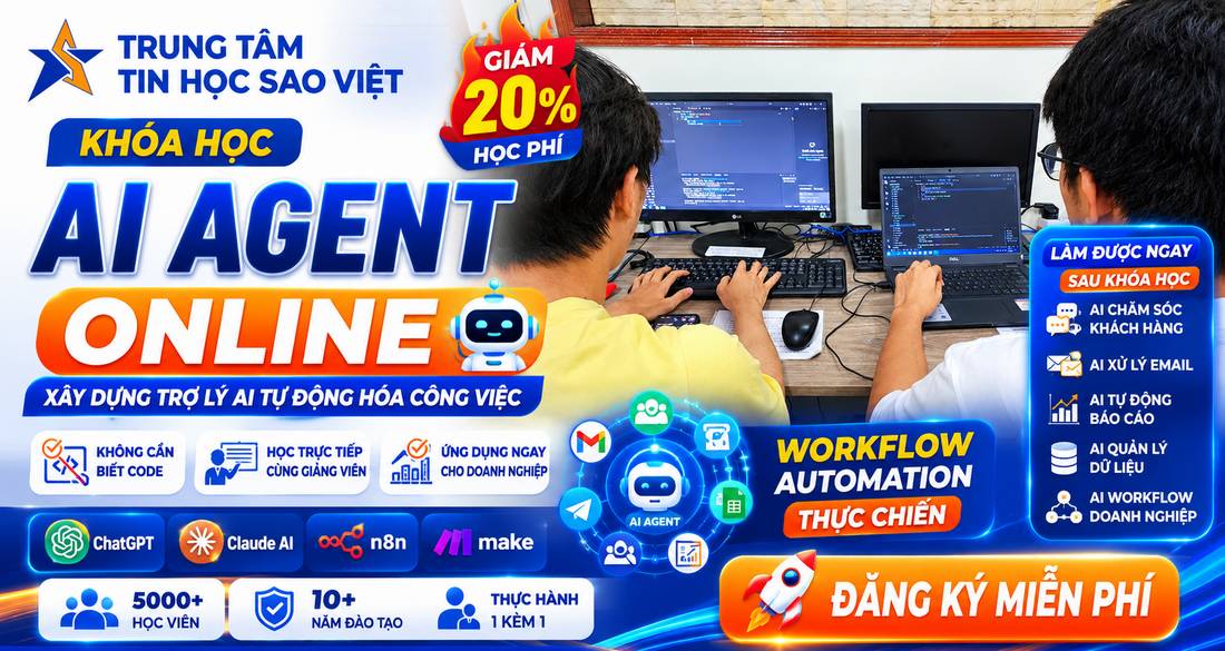 Khóa học AI Agent Online xây dựng trợ lý AI tự động Hóa công việc
